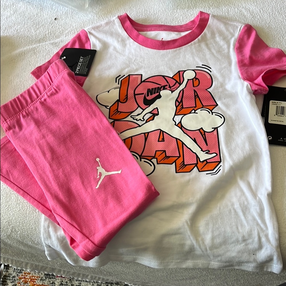 Nike Jordan Pink and White Kids Set